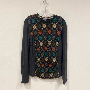 Hugo Boss Handcrafted Wool Argyle Sweater Size Small EUC
